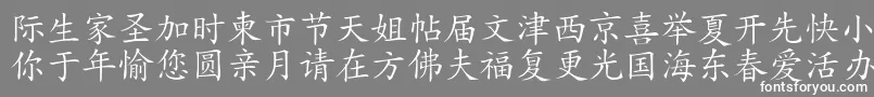 HanziKaishu Font – White Fonts on Gray Background