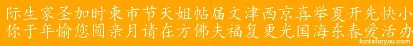 HanziKaishu Font – White Fonts on Orange Background