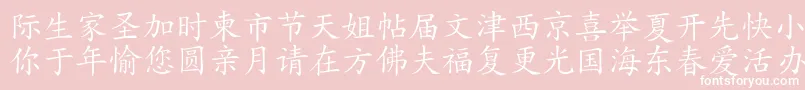 HanziKaishu Font – White Fonts on Pink Background
