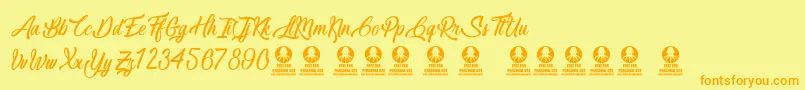 LovelyQuotes Font – Orange Fonts on Yellow Background