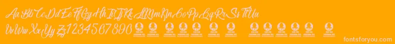 LovelyQuotes Font – Pink Fonts on Orange Background