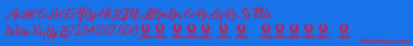 LovelyQuotes Font – Red Fonts on Blue Background