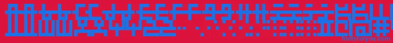 フォントMischstabUmbrellaPatina – 赤い背景に青い文字