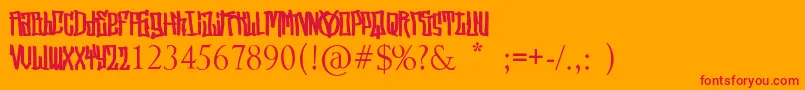 StreetVendettaDemo-Schriftart – Rote Schriften auf orangefarbenem Hintergrund