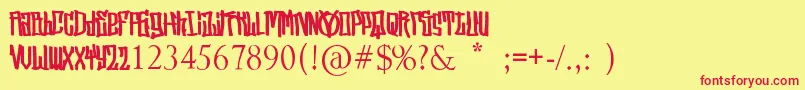 StreetVendettaDemo Font – Red Fonts on Yellow Background