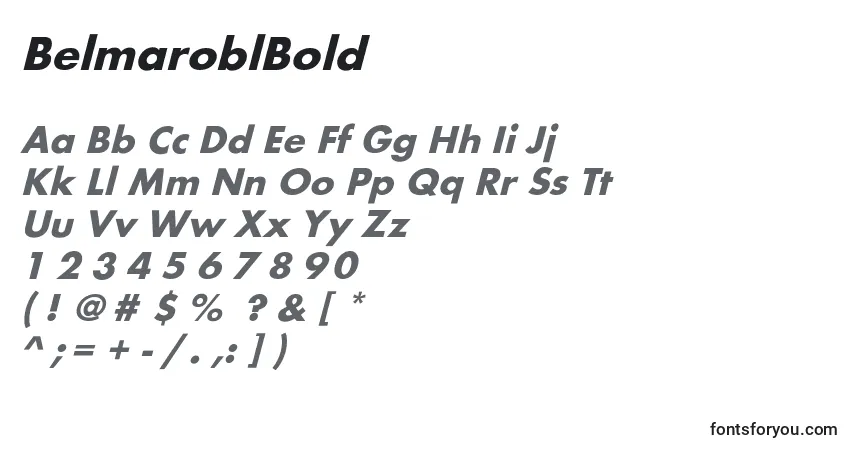 A fonte BelmaroblBold – alfabeto, números, caracteres especiais