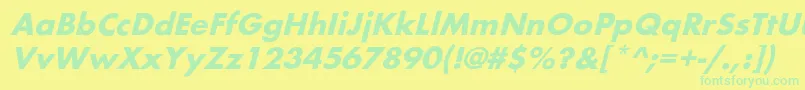 BelmaroblBold Font – Green Fonts on Yellow Background