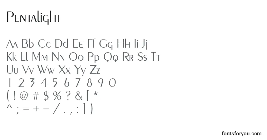 Pentalightフォント–アルファベット、数字、特殊文字