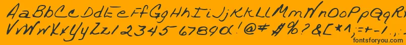TrixieshandRegular-Schriftart – Schwarze Schriften auf orangefarbenem Hintergrund