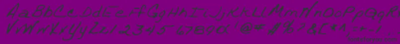 フォントTrixieshandRegular – 紫の背景に黒い文字