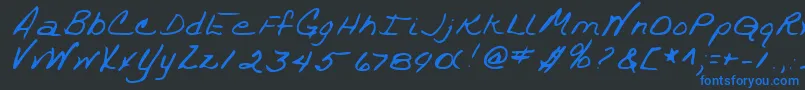 Шрифт TrixieshandRegular – синие шрифты на чёрном фоне