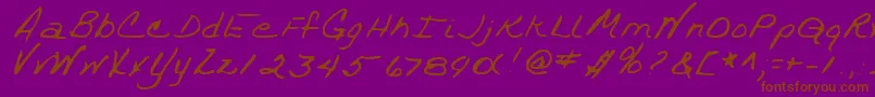 TrixieshandRegular-fontti – ruskeat fontit violetilla taustalla