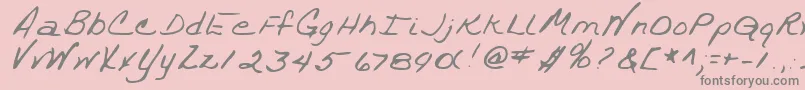 TrixieshandRegular-Schriftart – Graue Schriften auf rosa Hintergrund