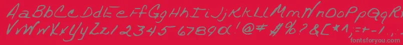 TrixieshandRegular Font – Gray Fonts on Red Background