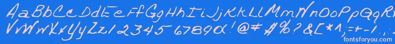 TrixieshandRegular Font – Pink Fonts on Blue Background