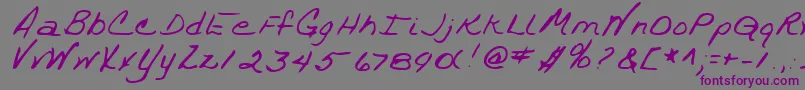 TrixieshandRegular Font – Purple Fonts on Gray Background