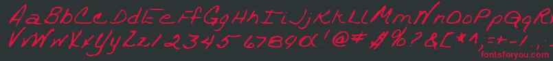 TrixieshandRegular Font – Red Fonts on Black Background