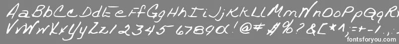 フォントTrixieshandRegular – 灰色の背景に白い文字
