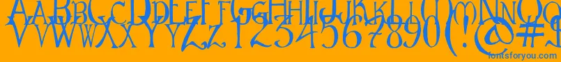 MirkwoodChronicle Font – Blue Fonts on Orange Background