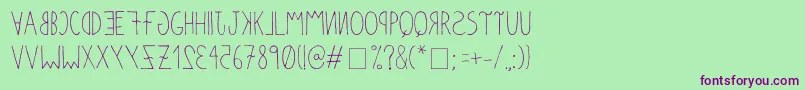 フォントAnomalias – 緑の背景に紫のフォント