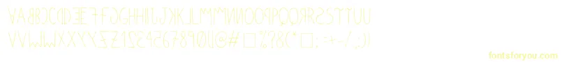 フォントAnomalias – 白い背景に黄色の文字