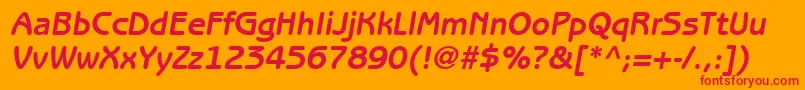 ExpressDecoGothicSsiBoldItalic Font – Red Fonts on Orange Background