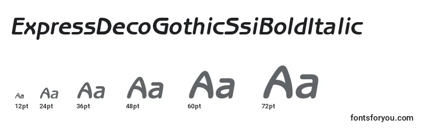 ExpressDecoGothicSsiBoldItalic Font Sizes