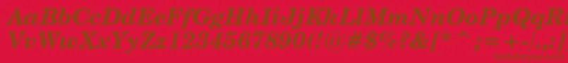 CenturySchoolbookBoldItalicWin95bt Font – Brown Fonts on Red Background