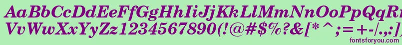CenturySchoolbookBoldItalicWin95bt Font – Purple Fonts on Green Background