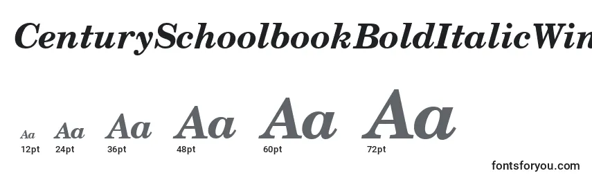 CenturySchoolbookBoldItalicWin95bt Font Sizes