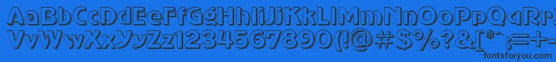 フォントSanasoftAdverShadow.Kz – 黒い文字の青い背景