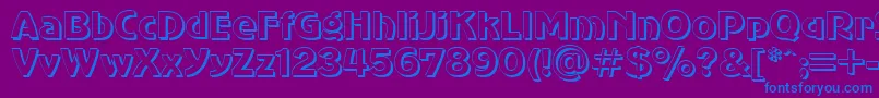 フォントSanasoftAdverShadow.Kz – 紫色の背景に青い文字