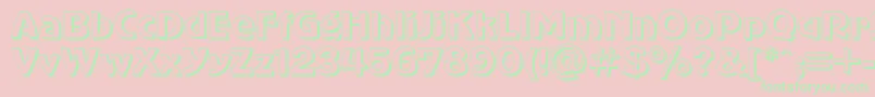 SanasoftAdverShadow.Kz Font – Green Fonts on Pink Background