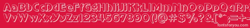 SanasoftAdverShadow.Kz Font – Pink Fonts on Red Background