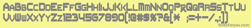 Czcionka FlipbashCondensed – szare czcionki na żółtym tle