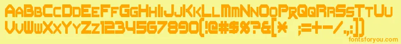 FlipbashCondensed Font – Orange Fonts on Yellow Background