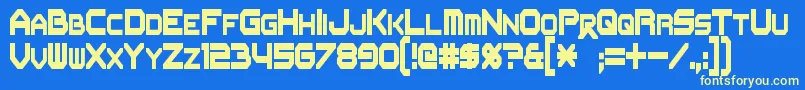 Czcionka FlipbashCondensed – żółte czcionki na niebieskim tle