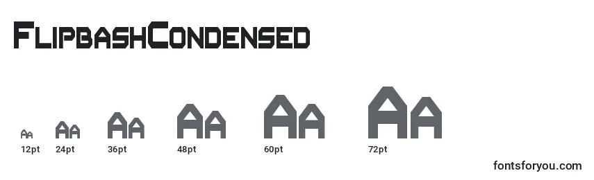 Размеры шрифта FlipbashCondensed