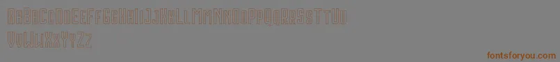 フォントHoustonOutlineDemo – 茶色の文字が灰色の背景にあります。