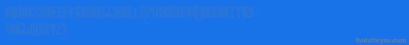 フォントHoustonOutlineDemo – 青い背景に灰色の文字