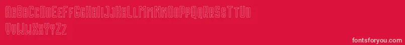 Fonte HoustonOutlineDemo – fontes rosa em um fundo vermelho