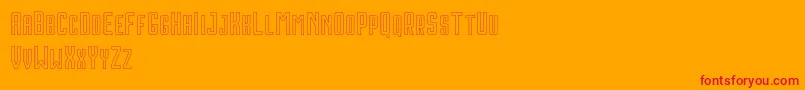 HoustonOutlineDemo Font – Red Fonts on Orange Background
