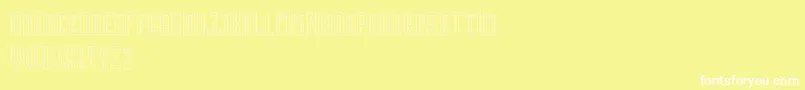 Шрифт HoustonOutlineDemo – белые шрифты на жёлтом фоне