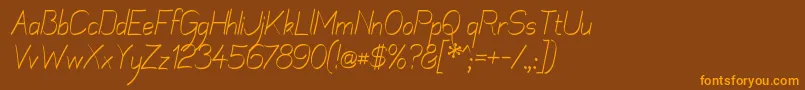 MechanihanRibbonItalic Font – Orange Fonts on Brown Background