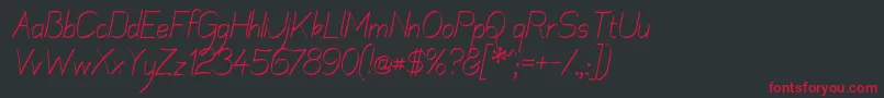 Шрифт MechanihanRibbonItalic – красные шрифты на чёрном фоне