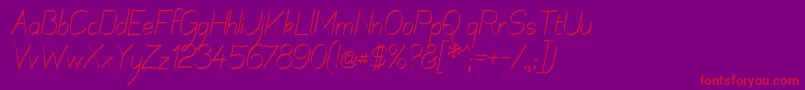 MechanihanRibbonItalic Font – Red Fonts on Purple Background