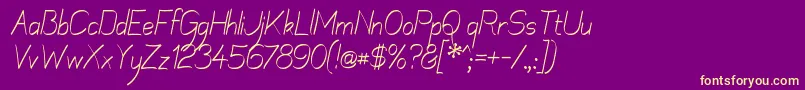 MechanihanRibbonItalic Font – Yellow Fonts on Purple Background