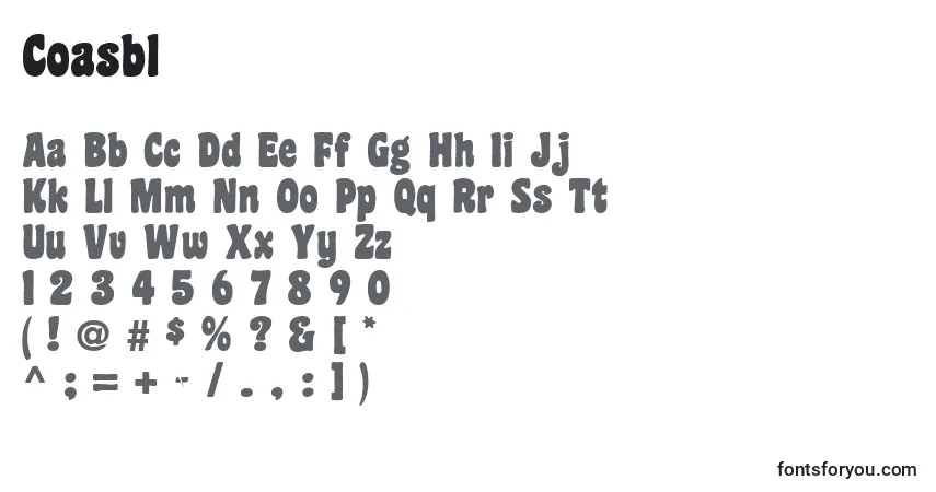 Schriftart Coasbl – Alphabet, Zahlen, spezielle Symbole
