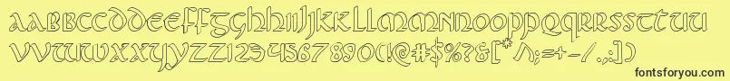 Foucaultout Font – Black Fonts on Yellow Background