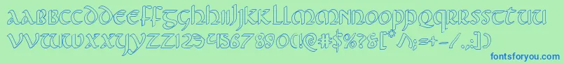 Foucaultout Font – Blue Fonts on Green Background